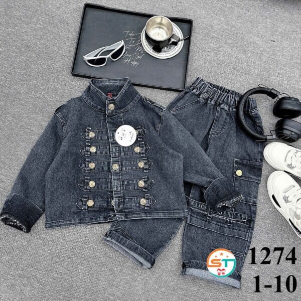 BOTTON BLACK DENIM ON DENIM SETS