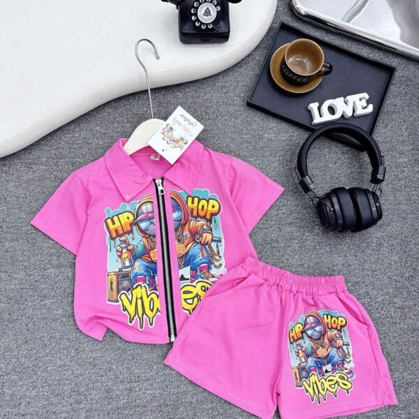 PINK HIP POP VIBES 2pcs short set