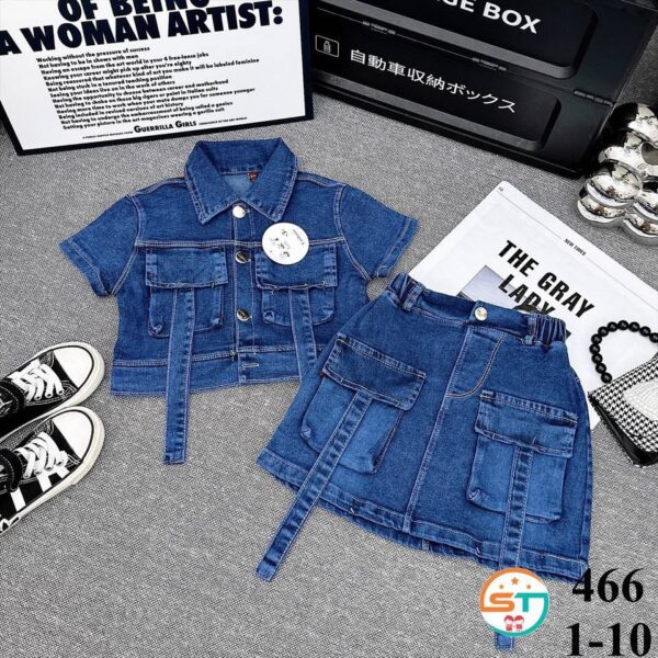 Lota denim top/skirt set