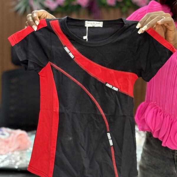 MIU red/black luxury top