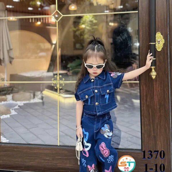 Stylish  blue jean/jacket set