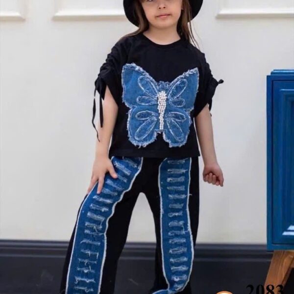 Quality jeans parched 2pcs set