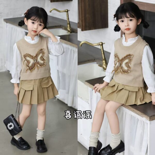 Butterflies 3pcs brown set