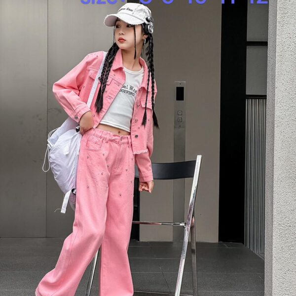 Quality luxury pink jacket/trousers set