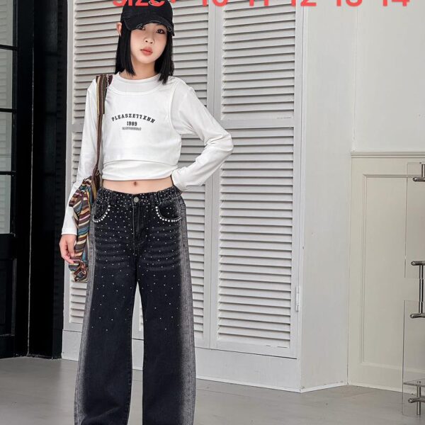 Quality luxury  black stone trousers