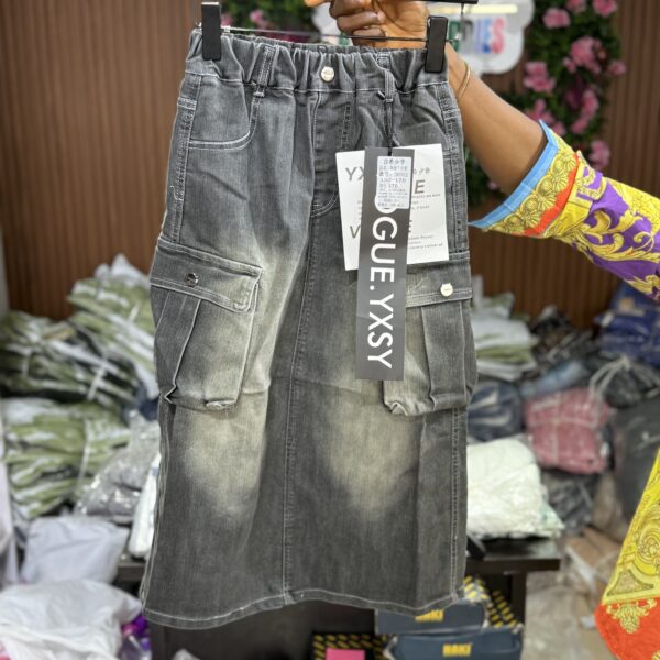 Luxury baggy cargo skirt