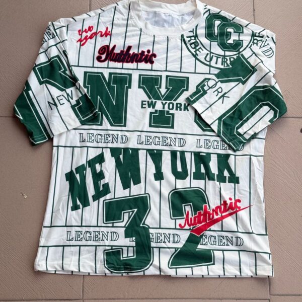 Teenage jersey top white and green