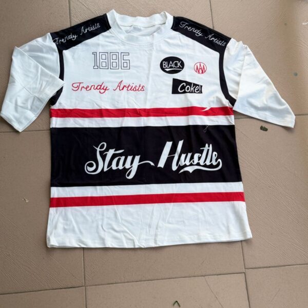 Teenage jersey top white and black