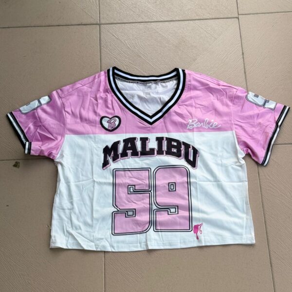 Teenage jersey coptop pink and white
