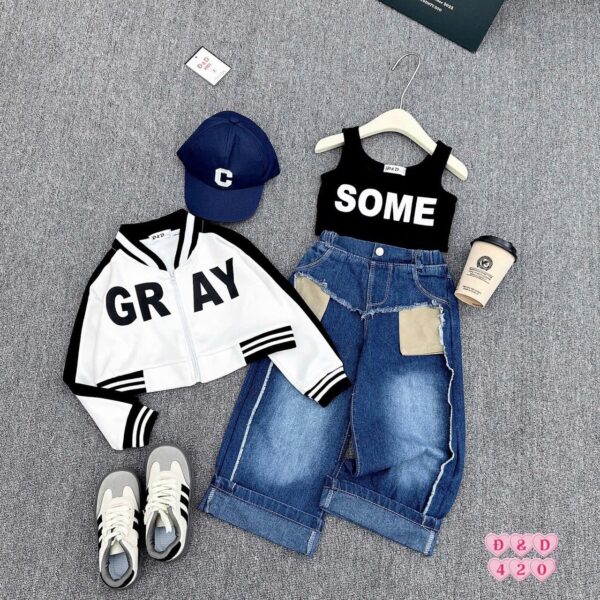 SOME GRAY 3PCS SET WITH CAP