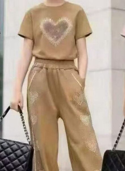 Quality HEART brown 2pcs set