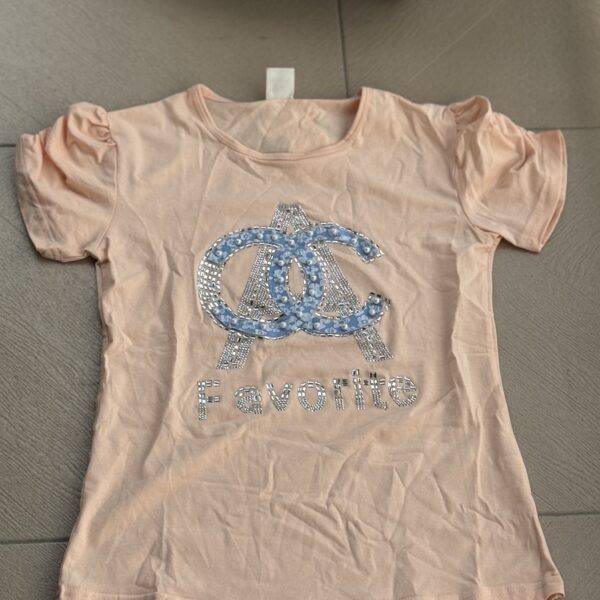 Peach Chanel beaded top