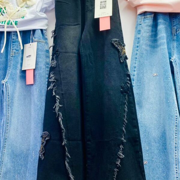 Luxury black baggy trousers A