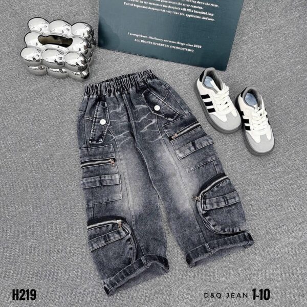 Quality cargo black baggy jeans