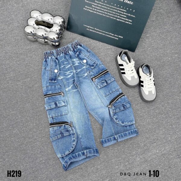 Quality cargo blue baggy jeans