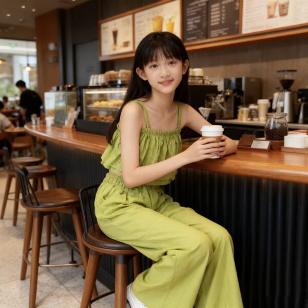 Stylish girly 2pcs set green