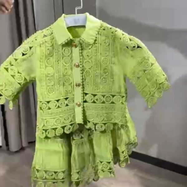 Original blouse\skirt set green
