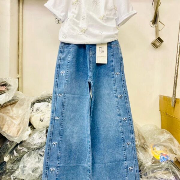 Lux Beaded top/bow trouser