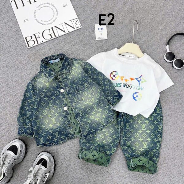 Odogwu lux Louis Vuitton boyz 3pcs denim set