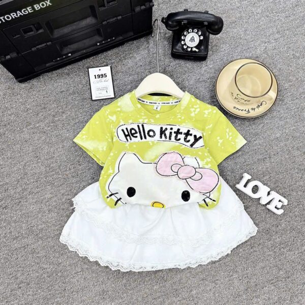 Hello Kitty with skirt 2pcs set lemon