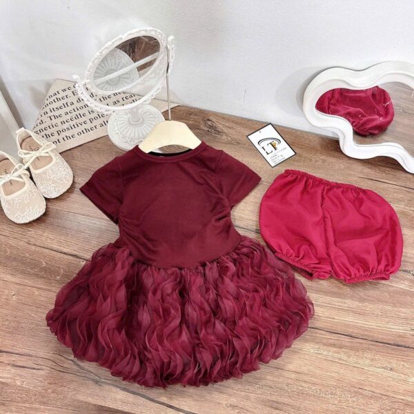Wine ball gown with pant