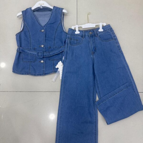 Luxury light blue Jean on Jean for big girls