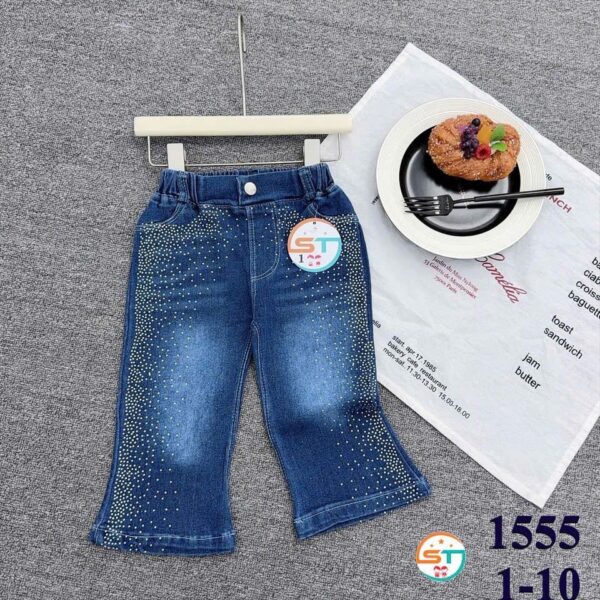 Blue 1 to 5yrs girl stoned Jean