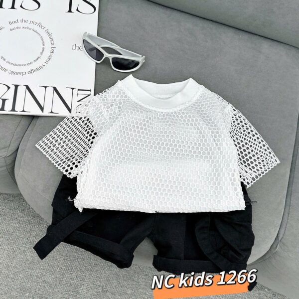 Net top with black short