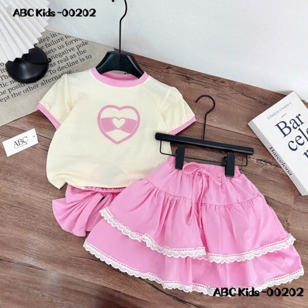 Love pink skirt set